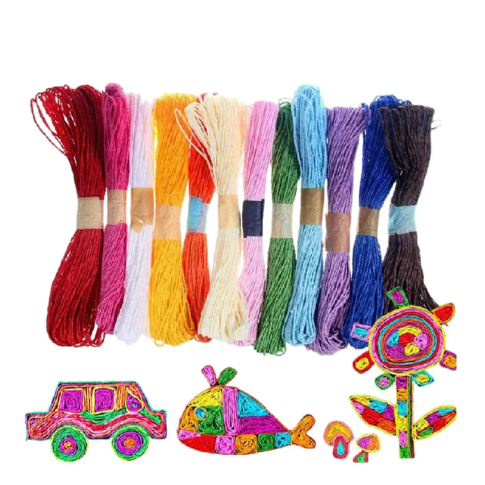 

10M 2mm 10 Colors DIY Twisted Paper Raffia Craft Favor Gift Wrapping Twine Rope Thread Scrapbooks Invitation Flower Decoration