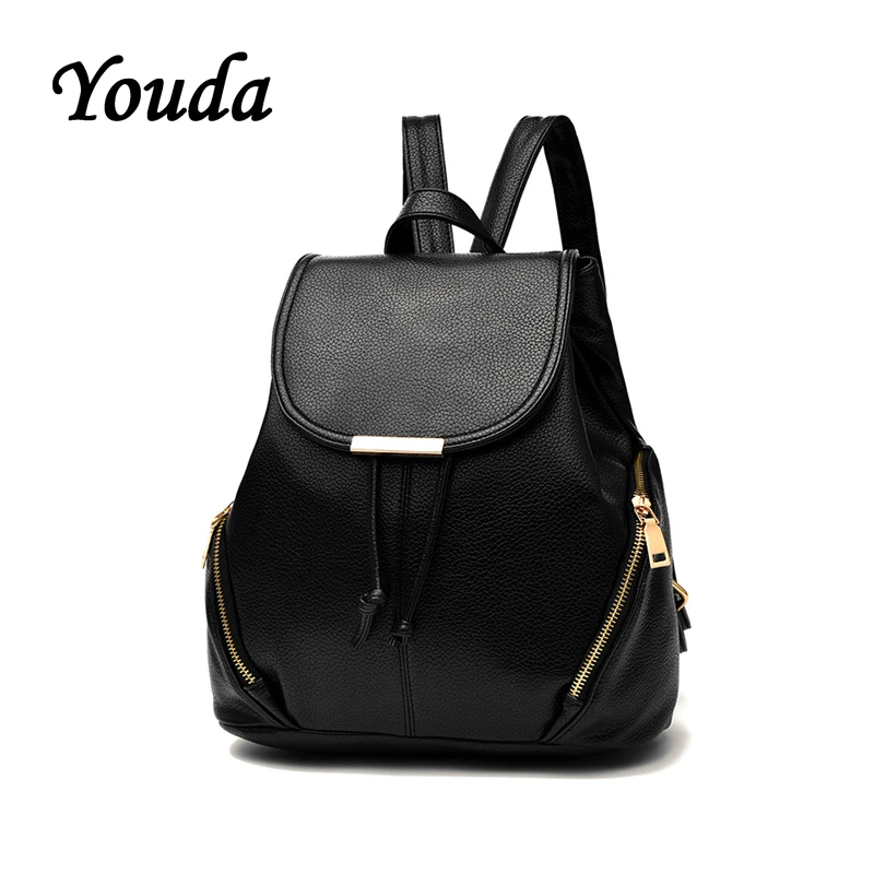 

Youda High Quality Bags Youth Pu Leather Backpacks Fashion Women Backpack for Teenage Girls Female School Shoulder Bag Satchel