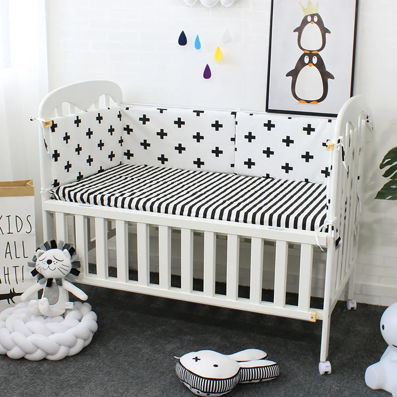 Baby Crib Bumper Soft Breathable Cotton Bed Protector For Kids Croth To The Cot Bedding Set For Children 120cm Per Piece