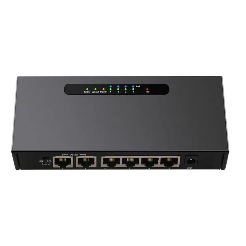 Diewu 6 портов Poe Gigabit Ethernet сетевой коммутатор 10/100/1000Mpbs Lan Hub 4 порта выключатель