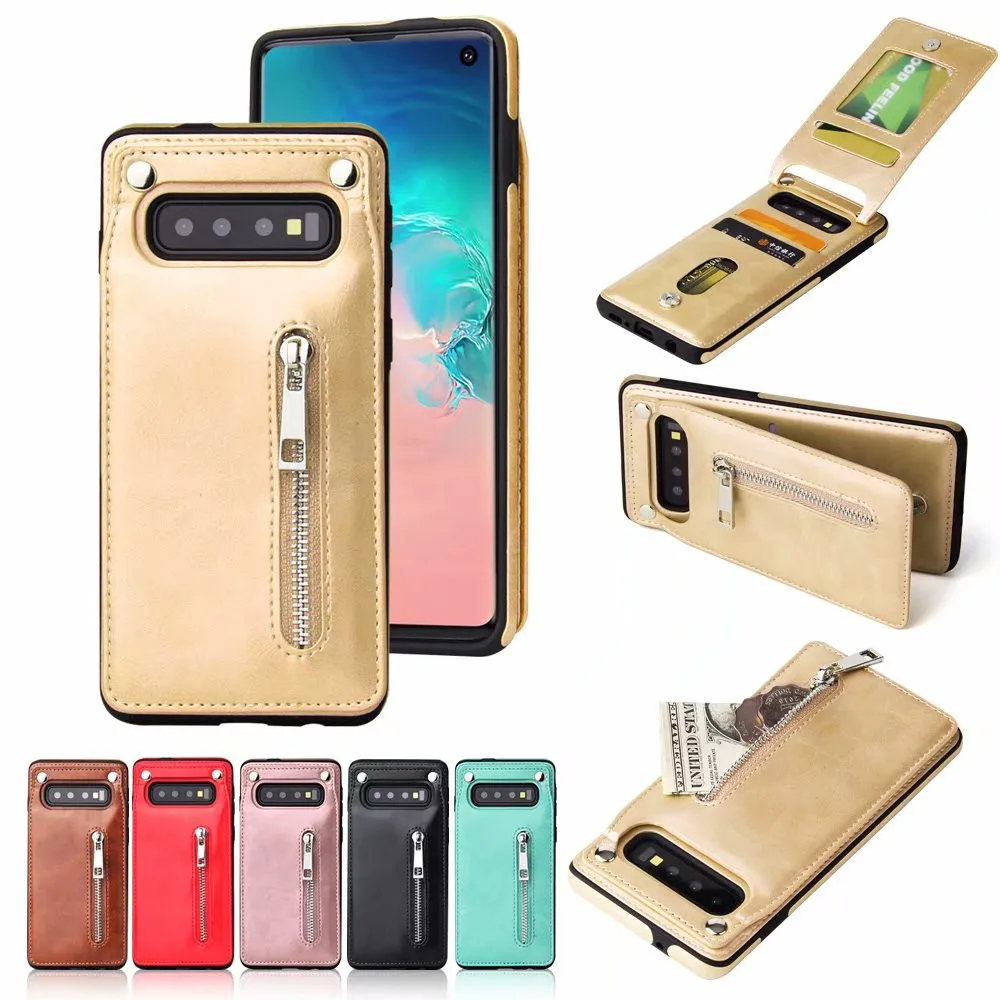 

Phone Case For Samsung Galaxy S10 Plus S10E Case Fashion Leather Zipper Cover For Galaxy S10 S 10 Case Holder Wallet Card Cover
