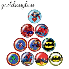 Модные Супергерои Супермен железный человек 10 шт. 12 мм/18 мм/20 мм/25 мм круглый стеклянный кабошон demo плоский задний вывод ZB0481