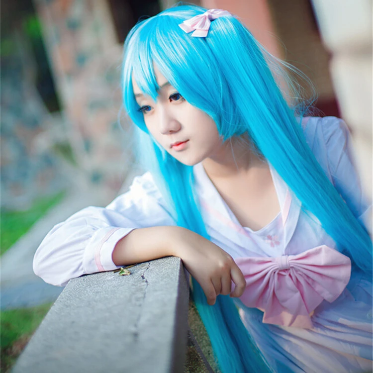 1 センチ長い ストレート スカイ ブルー Lol ソナ Buvelle コスプレウィッグ リーグ伝説の人工毛かつら で ダブル ポニーテール かつら Wig Wholesale Wig Businesswig Care Aliexpress