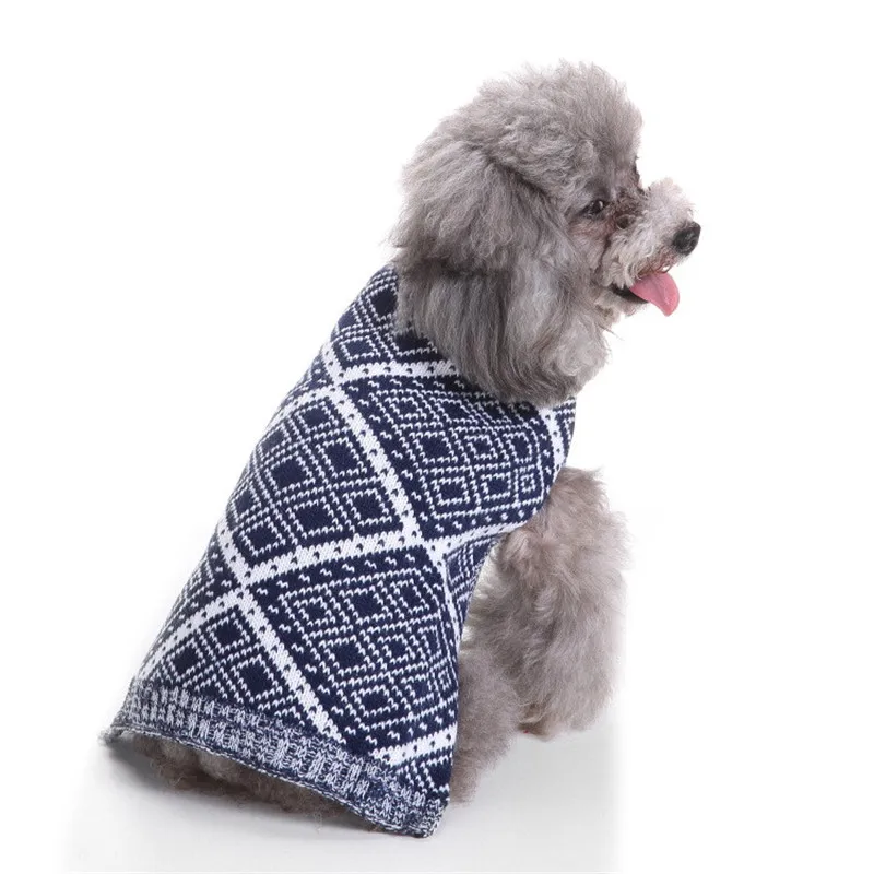 

New Autumn/winter Wool Dog Sweater Simple Christmas Point Pattern Knitting Sweater for Medium and Big Pet Dog Clothes(red,blue)