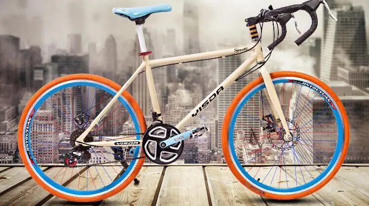 Top New mountain bike disc brake V brake student student cross country racing variable speed damping 7