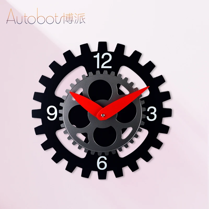 

Genuine Autobot large gears mute dynamic study bedroom living room wall clock free shipping creative office