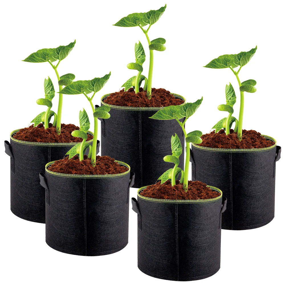 5 галлонов войлочный мешок для выращивания растений, клубники, овощей, цветов, картофельных горшков, домашние садовые мешки для посадки, роста 5 шт