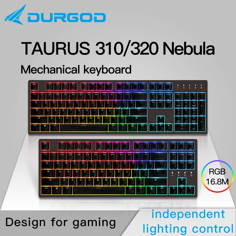 Durgod 87 104 320 310 Туманность rgb Механическая фотолампа cherry mx pbt doubleshot коричневый синий