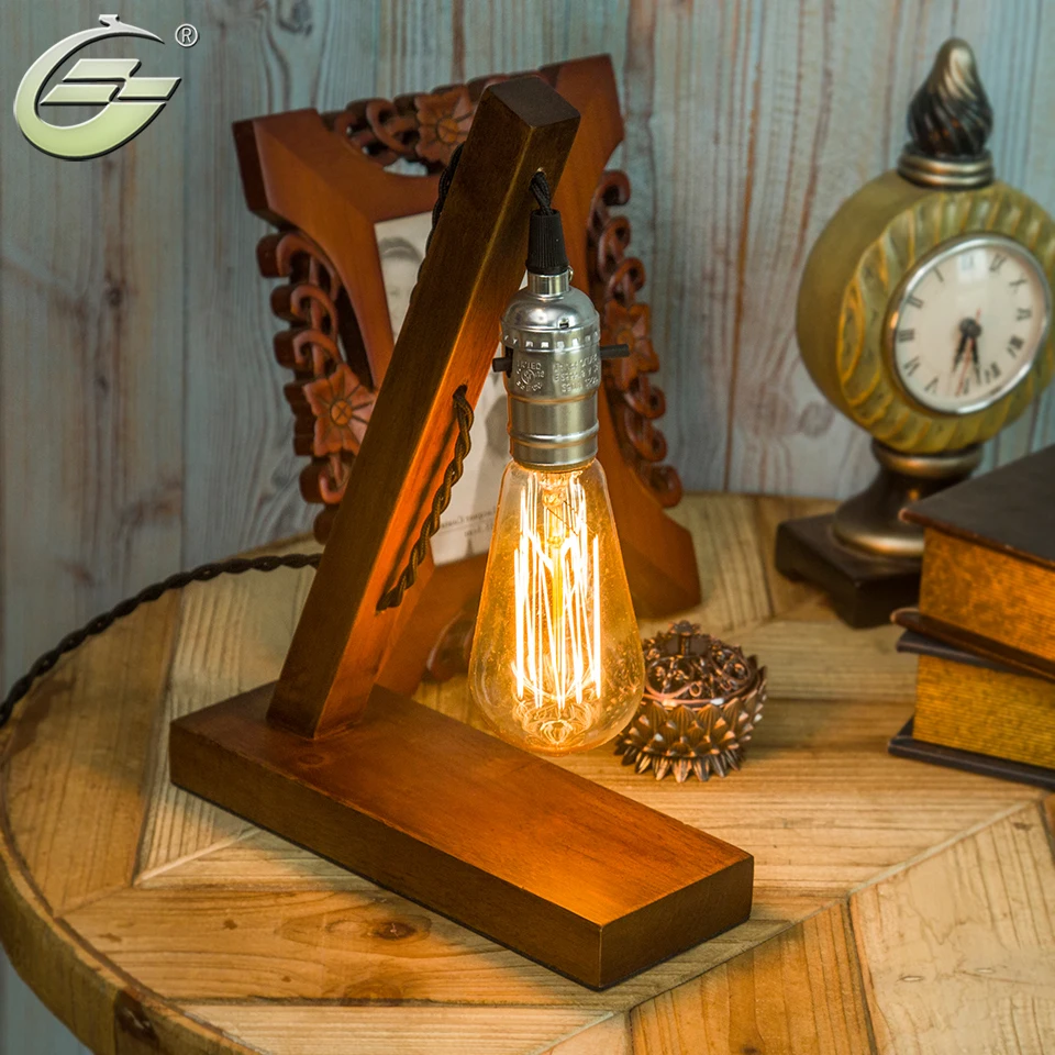 Online kaufen groÃhandel holz tischlampe aus china holz tischlampe ...