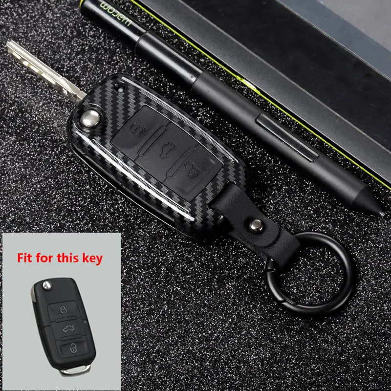 High Quality Mature Carbon Fiber Matte Car Key Case For Volkswagen Polo Golf Skoda Superb A7 Passat Beetle interior accessories