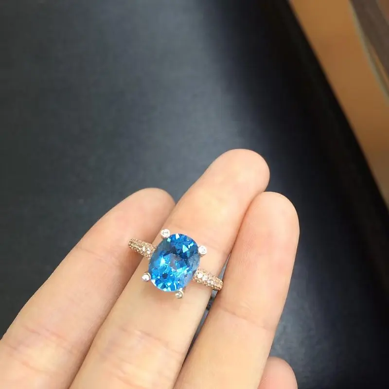 Anillos Qi Xuan_Blue Stone модные ювелирные изделия Rings_Finger rings_розовое Золото Цвет Мода Blue rings_производитель прямые продажи