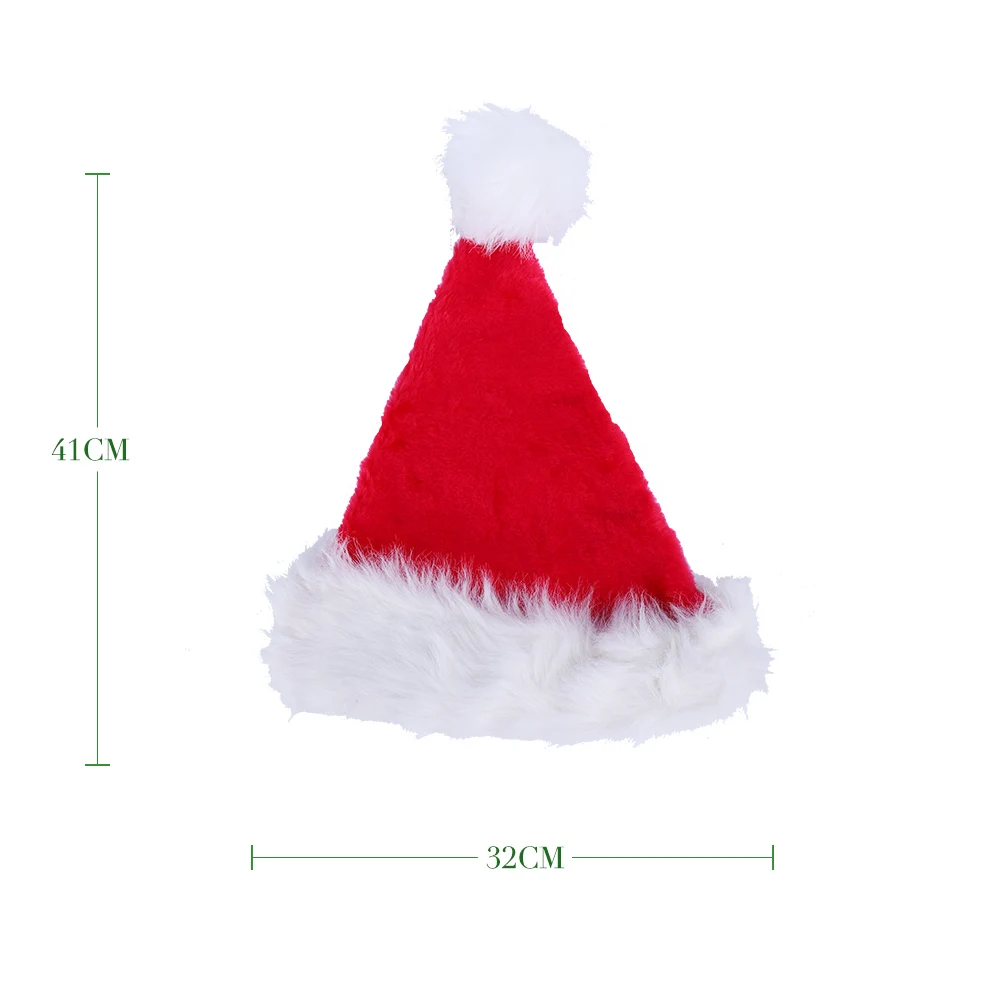 Рождество шляпу Санта красный плюшевые Шапки для дома Рождество украшения для рождественской вечеринки поставляет мягкую шляпу Санта