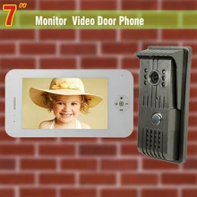 7″ video door phone intercom system night vision intercom video door phone entry system with 1 Camera + 1Monitor video intercom