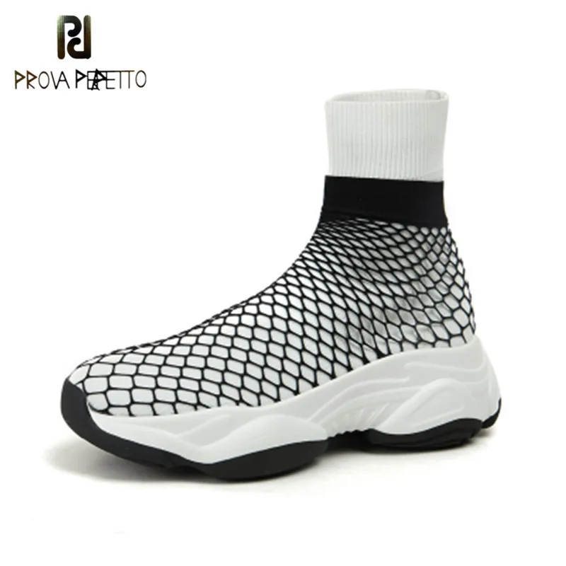 

Prova Perfetto Women's Boots Shoes High Quality Outdoor Non-slip Casual Shoes Brand Light Breathable Women Socks Sneakers 2019