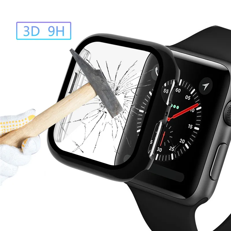 Закаленная пленка для Apple Watch Series 4 40 мм 44 мм Защита экрана для iWatch 3D полное покрытие HD анти-пузырьковое закаленное стекло