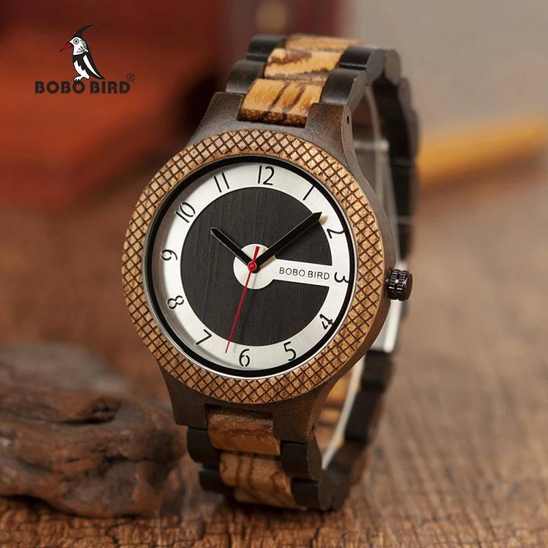 BOBO BIRD Men Wooden Watches Luxury Retro Design Quartz Wristwatch relogio masculino C-R07