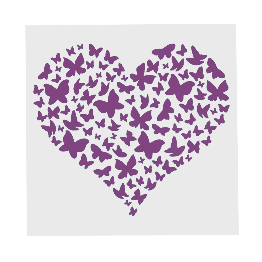 

13 cm Butterfly Heart Stencil for Painting DIY Scrapbooking Embossing Gift Paper Cards Template Scrapbooking Tool 13 cm