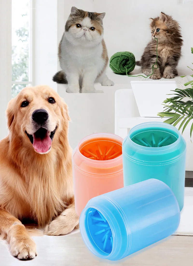 

Dog Paw Cleaner Soft Gentle Silicone Portable Pet Foot Washer Cup Paw Clean Brush Quickly Washer Dirty Cat Foot Cleaning Brush