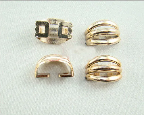 20pcs/lot 10x22mm Webbing Buckle Ribbon Gold Bow Connectors Handmade DIY Hair Accessories