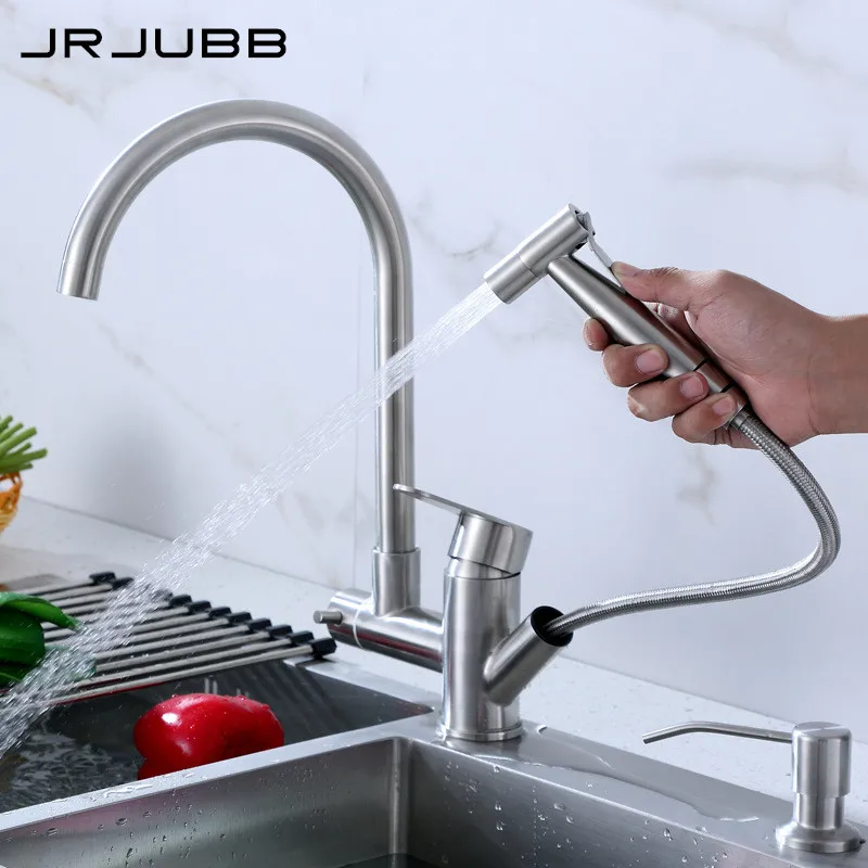 Buy 304 Stainless Steel Pull Out Kitchen Faucet With