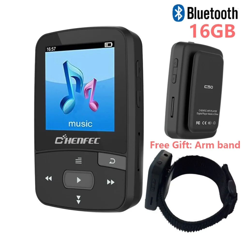 Мини-клип Bluetooth MP3 плеер CHENFEC-C50 портативный FM радио шагомер многофункциональный HiFi спорт MP3 музыкальный плеер