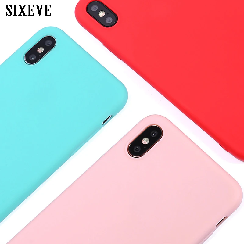 Сплошной цвет сотовый Чехол для iPhone Xs Max XR X 10 6s 6 s 7 8 плюс 5 5S SE 6plus мягкий чехол из
