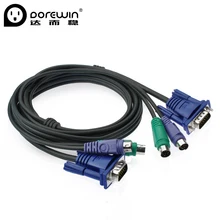 Dorewin 1.5M KVM 15 Pin Male to VGA PS2 Male Switch Cable For Keyboard Mouse Monitor Connect KVM Switcher