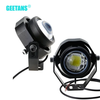 

GEETANS 2Pcs Day Light Spot/Flood Round LED Offroad Light Lamp Eagle EyeFog Light Waterproof for Motorcycle Car Truck CB