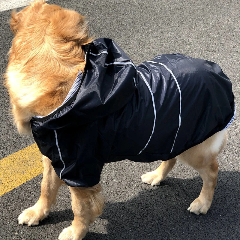 Светоотражающий дождевик для собак, одежда, водонепроницаемый дождевик, комбинезон для больших, для средних и мелких собак, золотой ретривер, верхняя одежда для питомца