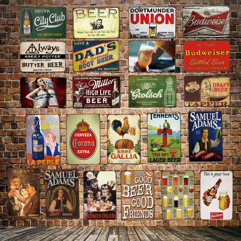 

[ DecorMan ] Beer wall whisky Posters Custom wholesale Metal Sign Paintings Bar PUB Home Decor HY-1727