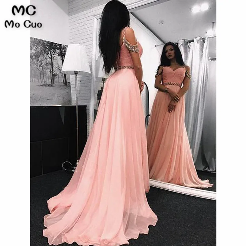 2019 Blush Pink Elegant Evening Dresses Long Spaghetti Straps Sweetheart Pleat Tulle Formal Evening Party Dress for Women 2019 Blush Pink Elegant Evening Dresses Long Spaghetti Straps Sweetheart Pleat Tulle Formal Evening Party Dress for Women