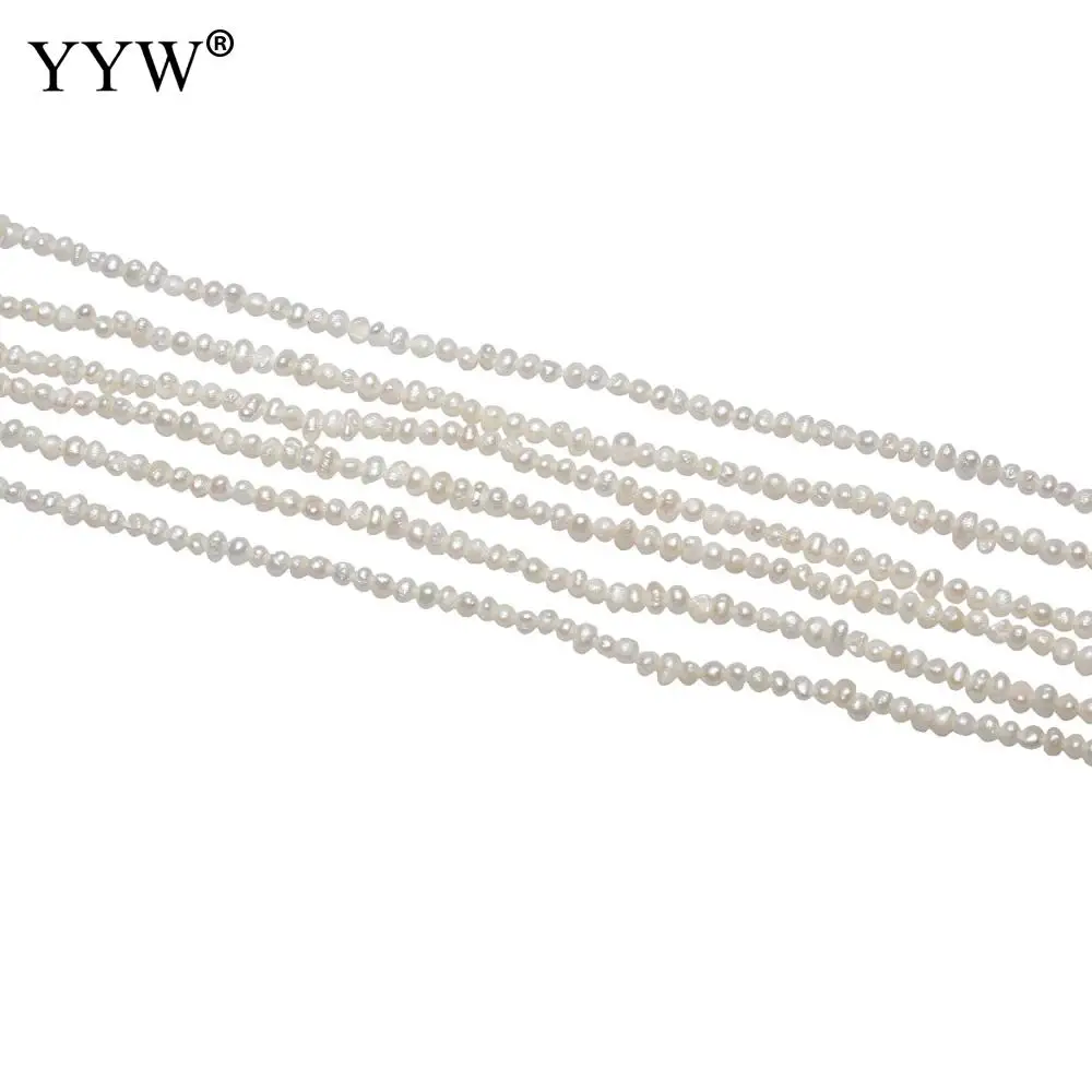 High Quality Cultured Potato Freshwater Pearl Beads Natural 100% White 2mm Approx 0.8mm Sold Per Approx 13.7 Inch Strand