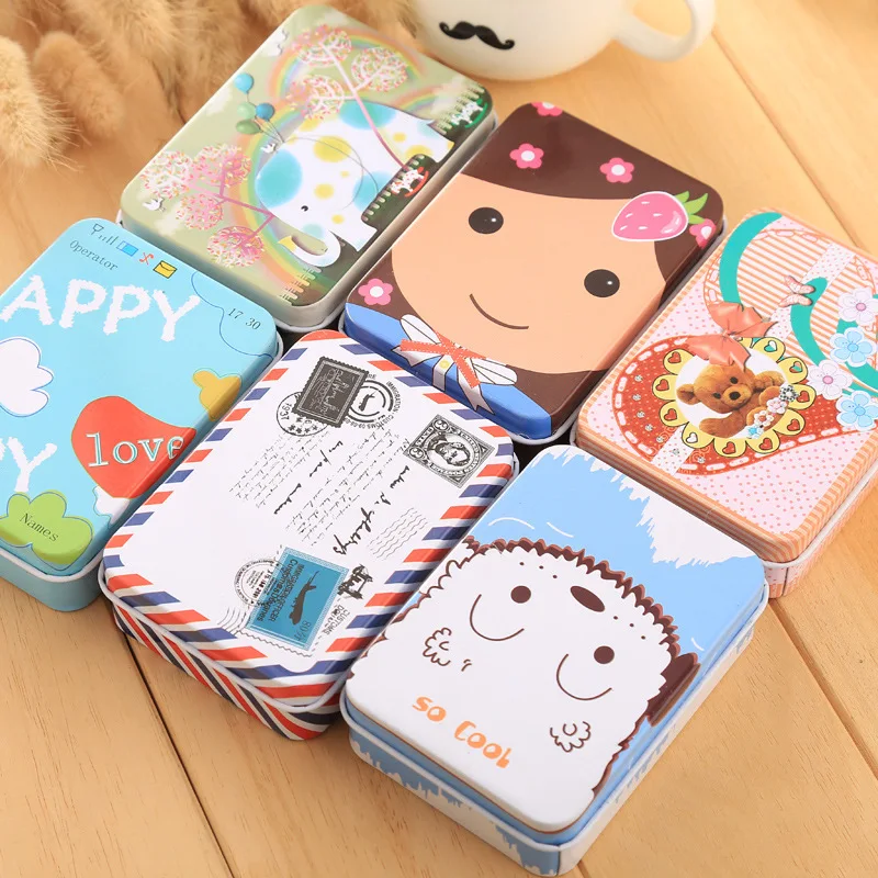 

1 Pieces Hot Sale New Fashion Rectangle Tin Sheet Small Box Storage Box Creative Flash Card Box Jewel Case