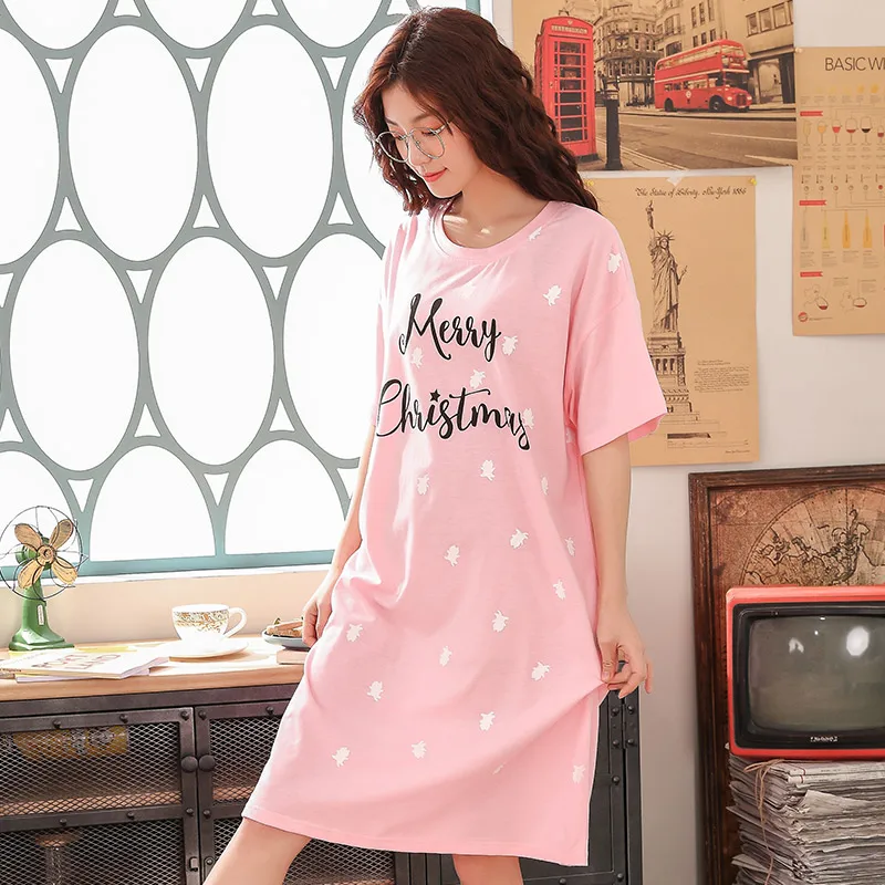 3xl plus size women long nightdress 2019 New cotton summer lingerie