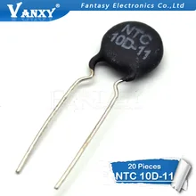 20 шт NTC Термистор резистор NTC 10D-11 тепловой резистор