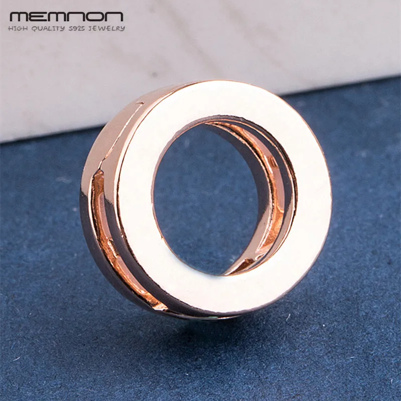 

Memnon Reflexions style round clip charms 925 sterling Silver Jewelry rose gold charm beads fit bead bracelets DIY for women