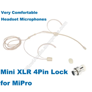 

Omidirectional Microphone For Mipro Pro Headset Head-mounted Headworn Condenser Connector Mini XLR 4PIN Lock MP-004