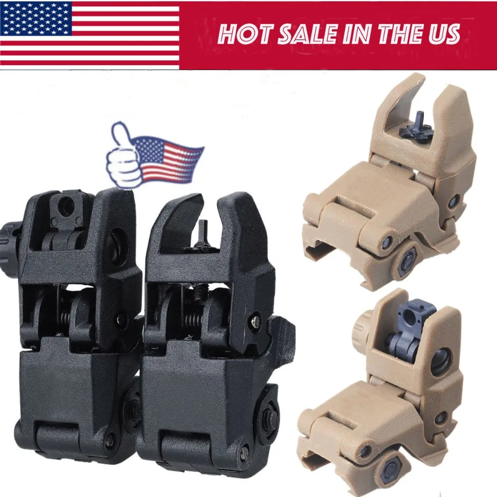 

Hunting MagPulStyle Adjustment Flip up Front Rear Nylon Folding Back up GunSight AEG Gelball Airsoft ToyGun GBB Accessories