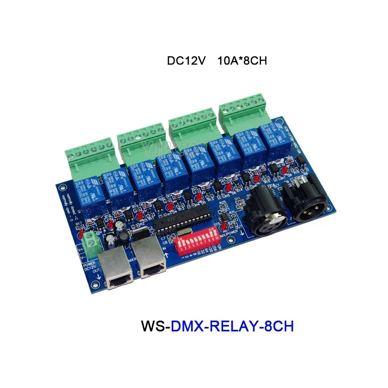 DC12V 3CH/4CH/6CH/8CH/12CH/16CH Реле Переключатель dmx512 контроллер, XRL RJ45 DMX512 реле диммер для светодиодной лампы