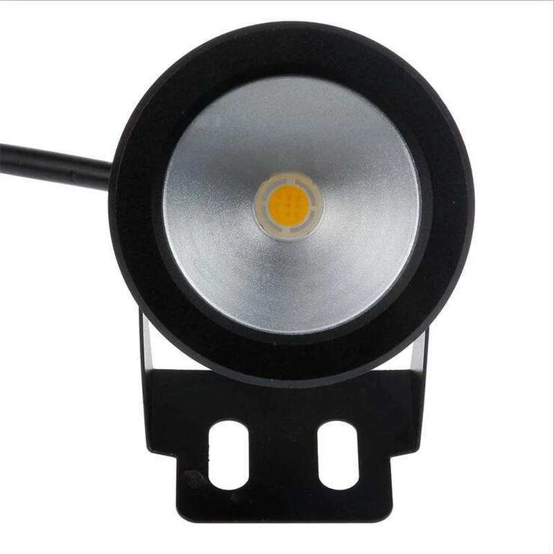 LED 수중 조명 10W 12V DC 투광등 블랙/실버 쉘 1000LM 방수 IP67 분수 풀 램프