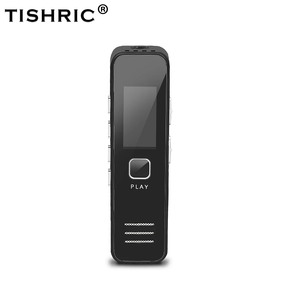 TISHRIC Профессиональный мини Usb диктофон TF флэш-карта флеш-накопитель диктофон аудио с экраном дисплея Gravador - Цвет: Черный