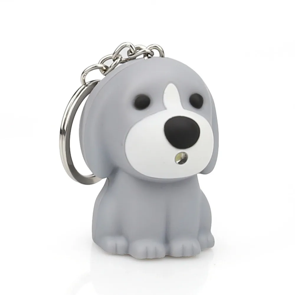

2019 Fashion Keychains Lovely Cartoon Mini Dog Keychain With LED Light Sound High Quality Gift For Friend Kids z0307dd