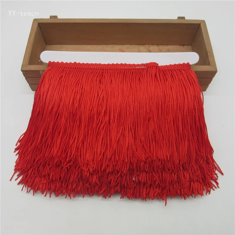 10 метров 10 см в ширину кружевная бахрома отделка кисточкой красная бахрома обрезки для поделок Латинской этап платье одежда кружевные