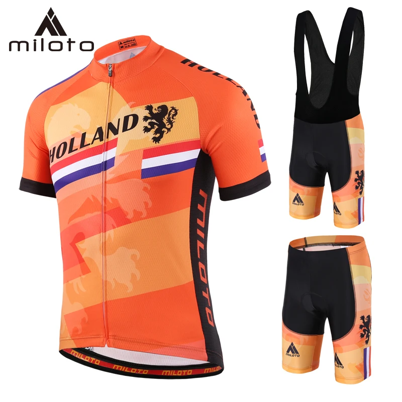 

Miloto Ropa Ciclismo Hombre Summer Men Cycling Jersey Short Sleeve Set Breathable Bib Shorts Bicycle Clothes Triathlon Suit