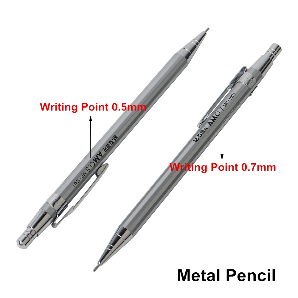 1PCS Baikingift High Quality Full Metal M&G Mechanical Pencil 0.5-0.7mm For Professional Painting And Writing School Supplies