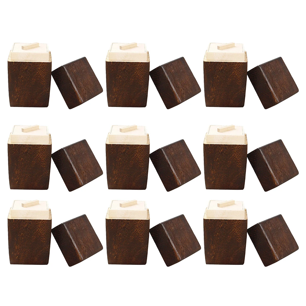 9pcs Square Wooden Tea Box Maccha Storage Box Canister Tea Jar Caddy Storage Box Case Handmade Organizer