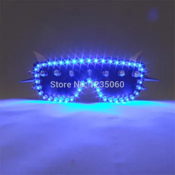 

New Design Blue Led Glasses Flashing Halloween Party Light Up Led Luminous Glasses Eyewear For Event Supplies DJ Club Stage Show