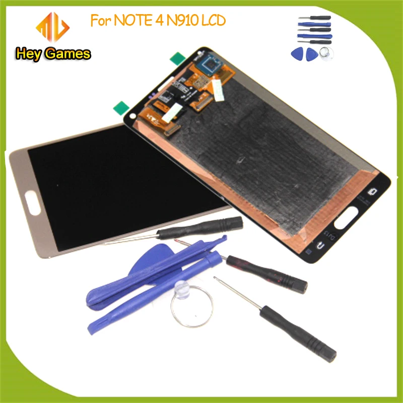 AMOLED экран для SAMSUNG Galaxy Note 4 ЖК дисплей Note4 N910 сенсорный дигитайзер N910A N910F N9100 черный