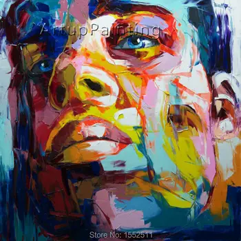 

Palette knife painting portrait Palette knife Face Oil painting Impasto figure on canvas Hand painted Francoise Nielly 14-50