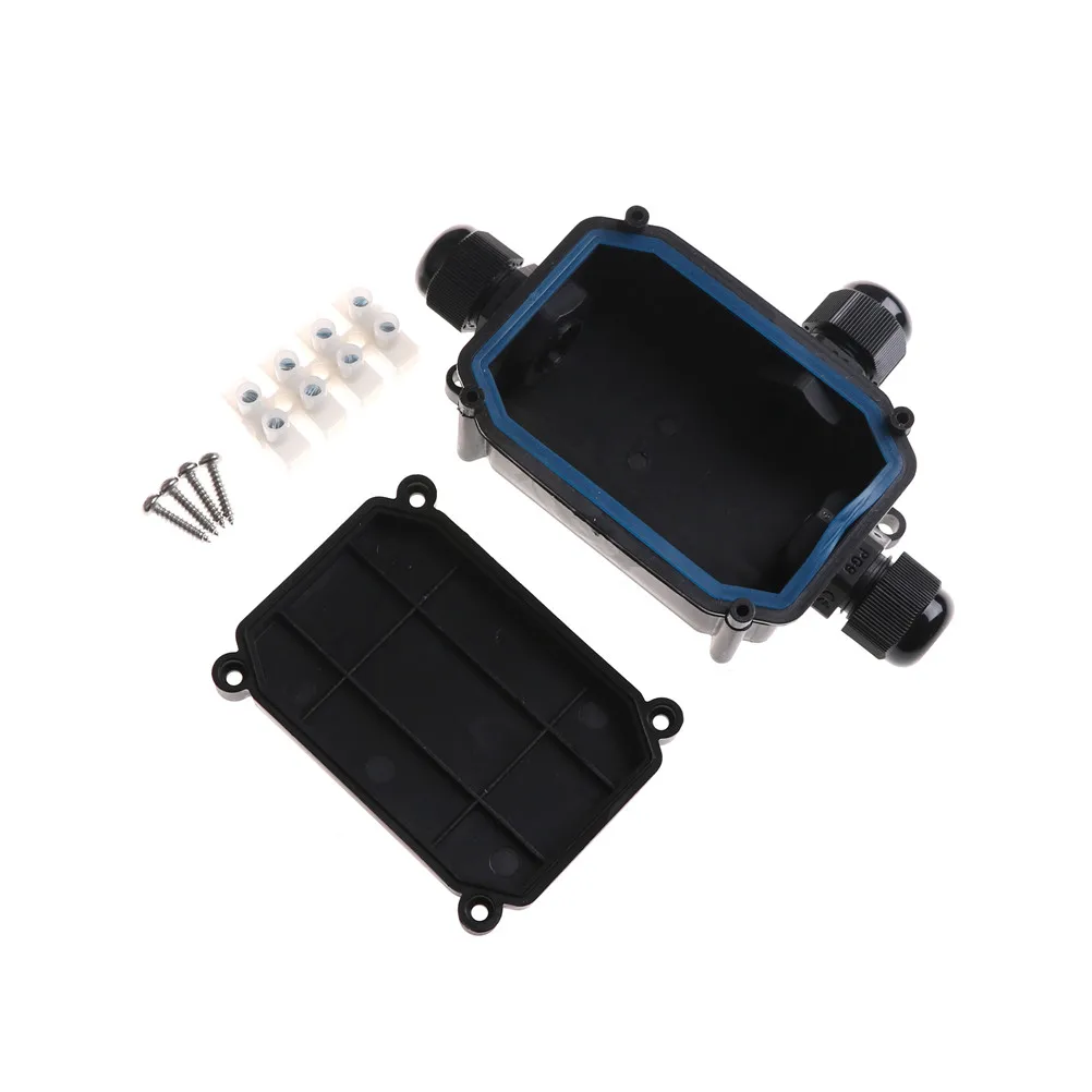 

1PCS Waterproof IP66 Plastic Black Cable Wire Connector Gland Electrical Junction Box Can Be Used For Underwater Lights